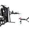 3-Station Multi-Gym + Punching Bag and Free Bench