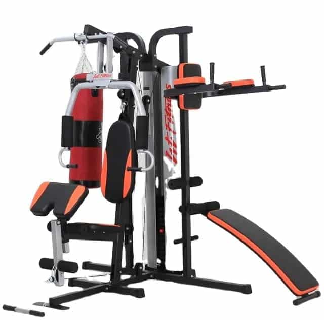 3-Station Multi-Gym with Punching Bag & Sit Up Bench