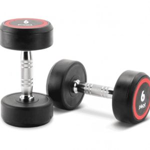 6KG Black Round Rubber Dumbbell Pair