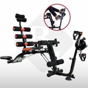 Six Pack Complete Home Gym with Bicycle & Twister